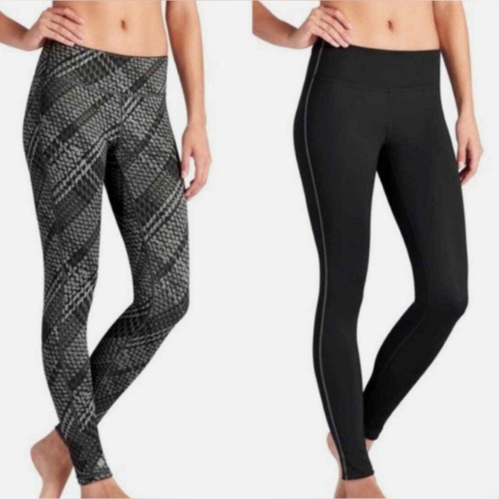 Athleta plaid reversible leggings